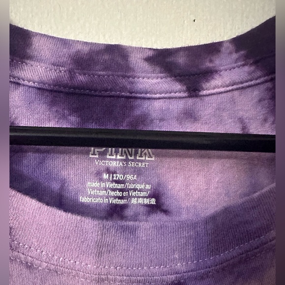 VS PINK CAMPUS BASEBALL TEE PURPLE TIE DYE SIZE M - Picture 2 of 4